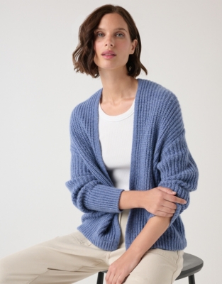 Ribbed Edge to Edge Cardigan with Alpaca