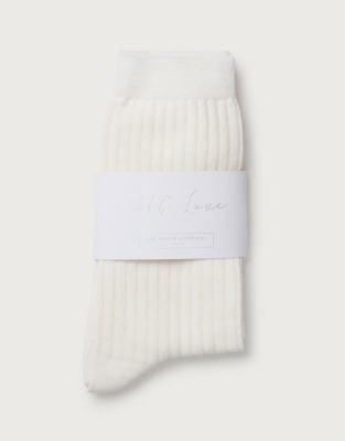 Ribbed Essential Sock with Wool - Ivory