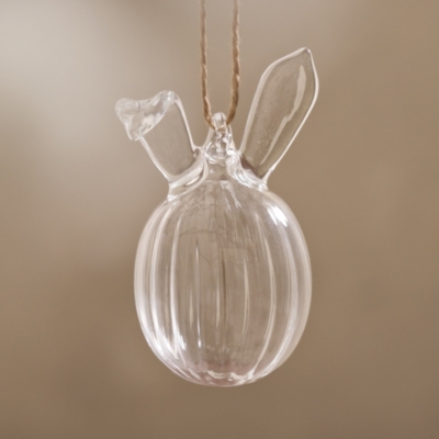 Ribbed Glass Egg Bunny Decorations – Set of 4