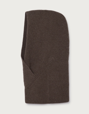 Ribbed Hood with Cashmere - Milk Chocolate Marl