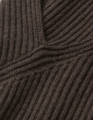 Ribbed Hood with Cashmere - Milk Chocolate Marl