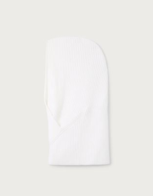Ribbed Hood with Cashmere - Porcelain