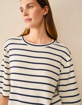 Ribbed Jersey Boxy Stripe Tee