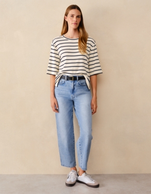 Ribbed Jersey Boxy Stripe Tee