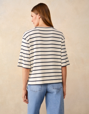Ribbed Jersey Boxy Stripe Tee