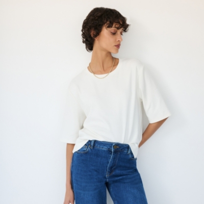 Ribbed Jersey Boxy Tee