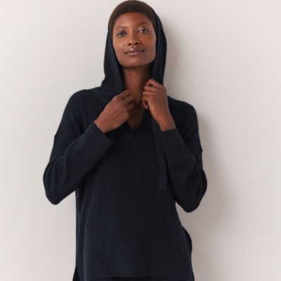Ribbed Knitted Hoodie