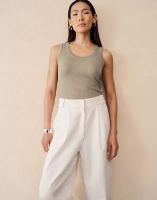 Ribbed Knitted Vest with Modal