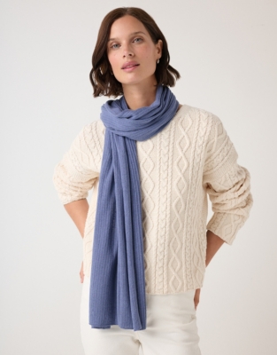 Ribbed Linen Knit Scarf