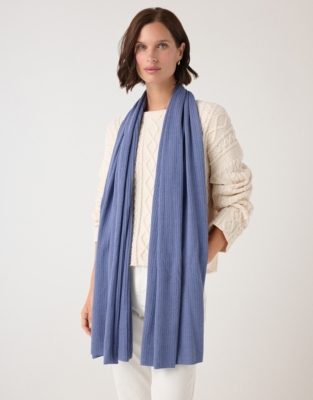 Ribbed Linen Knit Scarf