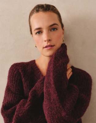 Ribbed Longline Jumper with Alpaca