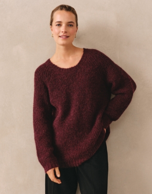 Ribbed Longline Jumper with Alpaca
