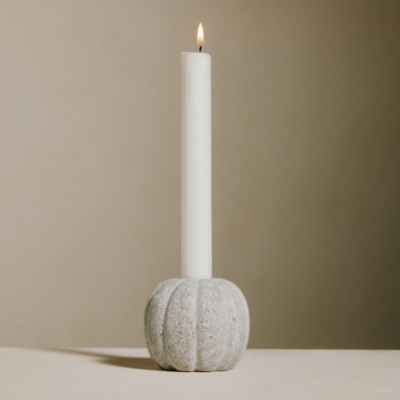 Ribbed Marble Dinner Candle Holder