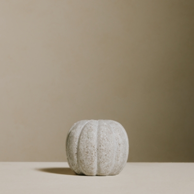 Ribbed Marble Dinner Candle Holder