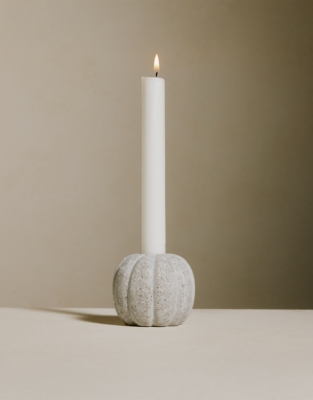 Ribbed Marble Dinner Candle Holder