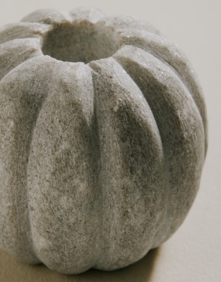 Ribbed Marble Dinner Candle Holder