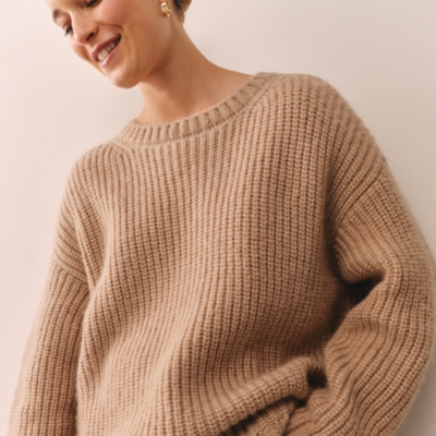 Ribbed Oversized Jumper with Alpaca