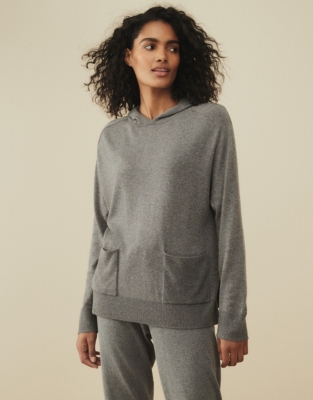 Ribbed-Pocket Hoodie | Clothing Sale | The White Company UK