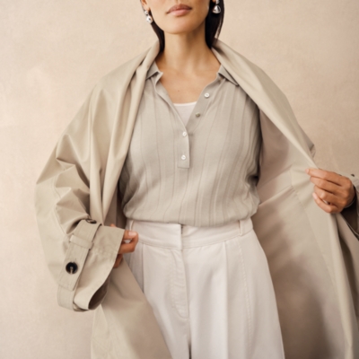 Ribbed Polo Jumper with TENCEL™