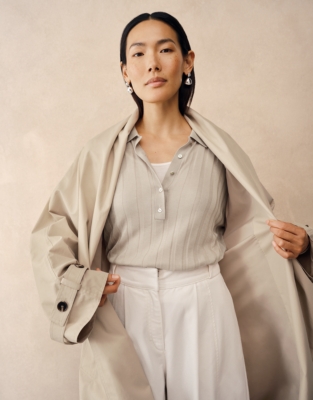 Ribbed Polo Jumper with TENCEL™