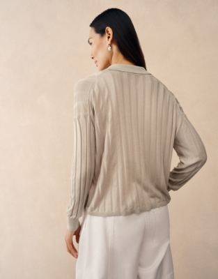 Ribbed Polo Jumper with TENCEL™