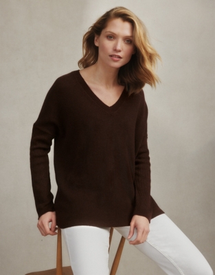 V neck 2024 ribbed sweater