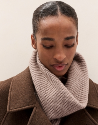 Ribbed Snood with Cashmere