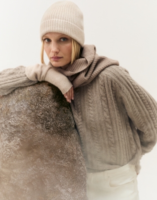 Ribbed Snood with Cashmere