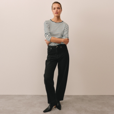 Ribbed Stripe Jersey Top