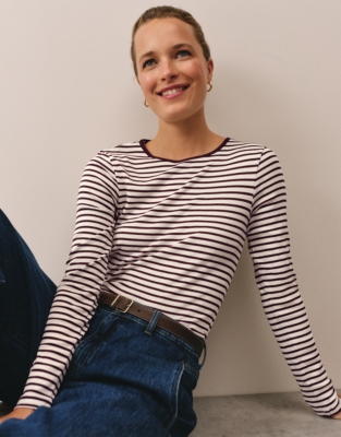 Ribbed Stripe Jersey Top