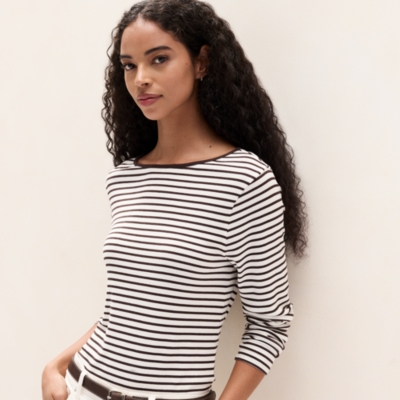Ribbed Stripe Jersey Top