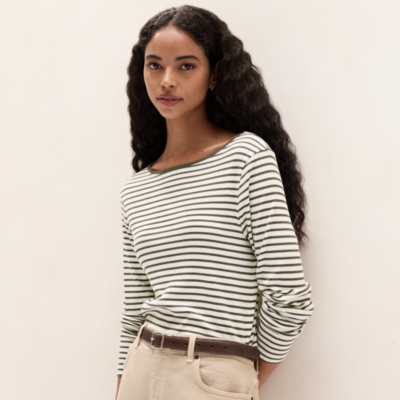 Ribbed Stripe Jersey Top