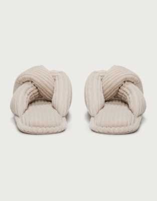 Ribbed Twist Slider Slippers