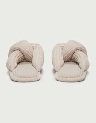 Ribbed Twist Slider Slippers