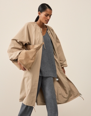 Ribbed V-Neck Lounge Jumper with Cashmere