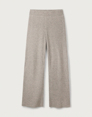 Wool Rich Wide Leg Relaxed Joggers with Cashmere