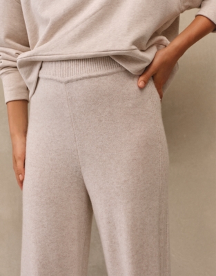 Ribbed Wide Leg Trousers with Cashmere