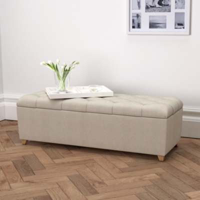 Richmond Linen Union Ottoman Ottomans & Footstools The White Company UK