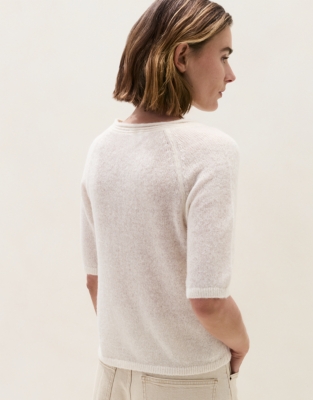 Ripple Stitch T-shirt with Alpaca