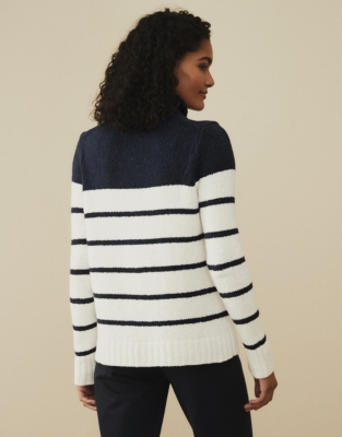 Roll-Neck Breton Stripe Jumper | Clothing Sale | The White Company UK