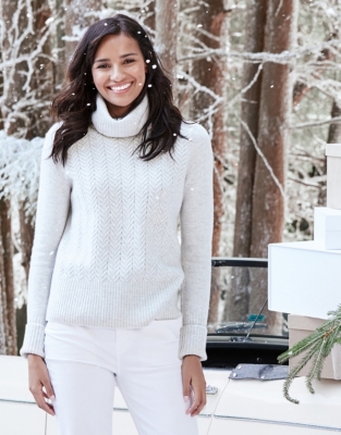 Winter white roll online neck jumper