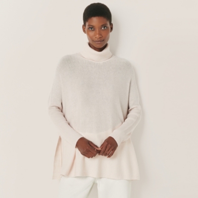 Roll Neck Oversized Jumper with Cashmere