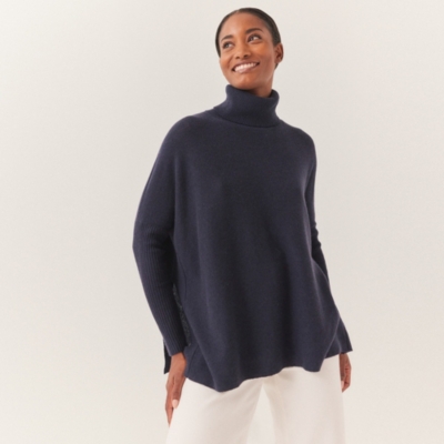 Roll Neck Oversized Jumper with Cashmere