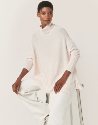 Roll Neck Oversized Jumper with Cashmere