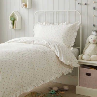 White company cot bed hotsell duvet cover