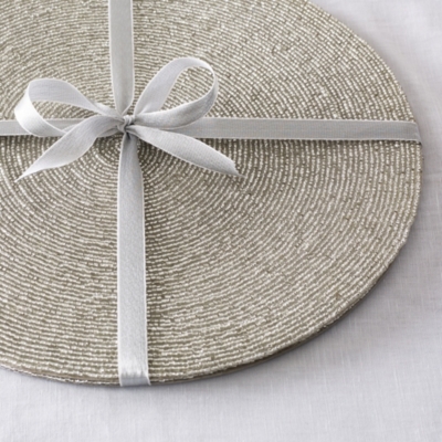 Round Beaded Placemats Set of 2 Table Linen & Accessories The