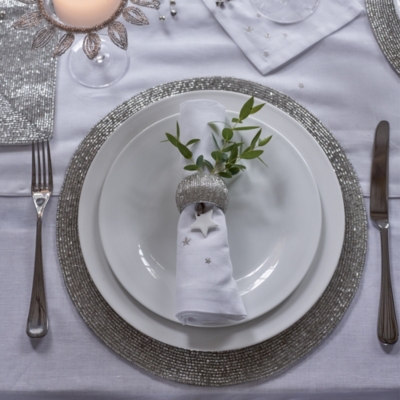 Round Beaded Placemats Set of 2 Home Sale The White Company US