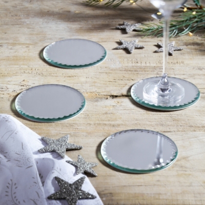 Mirrored glass coasters new arrivals