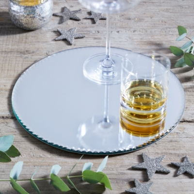 Round Mirrored Glass Charger