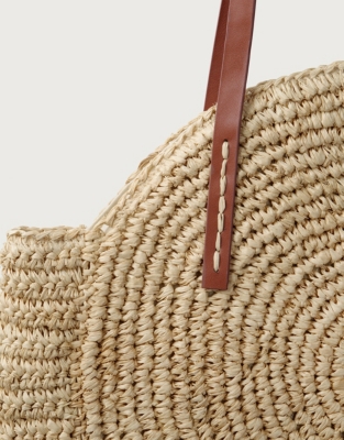 Round Raffia Shopper Bags & Purses The White Company UK